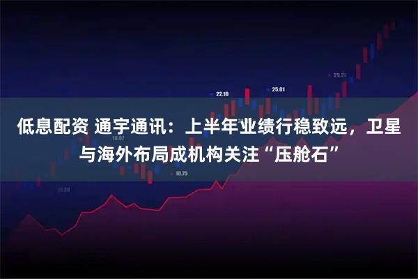 低息配资 通宇通讯：上半年业绩行稳致远，卫星与海外布局成机构关注“压舱石”